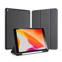 

for iPad 10.2 Case with Pencil Holder, Soft TPU Back and Magnetic Trifold Stand Cover with Auto Sleep/Wake; Black