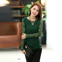 

Hot Long Sleeves Sexy Lace Blouse Women tops