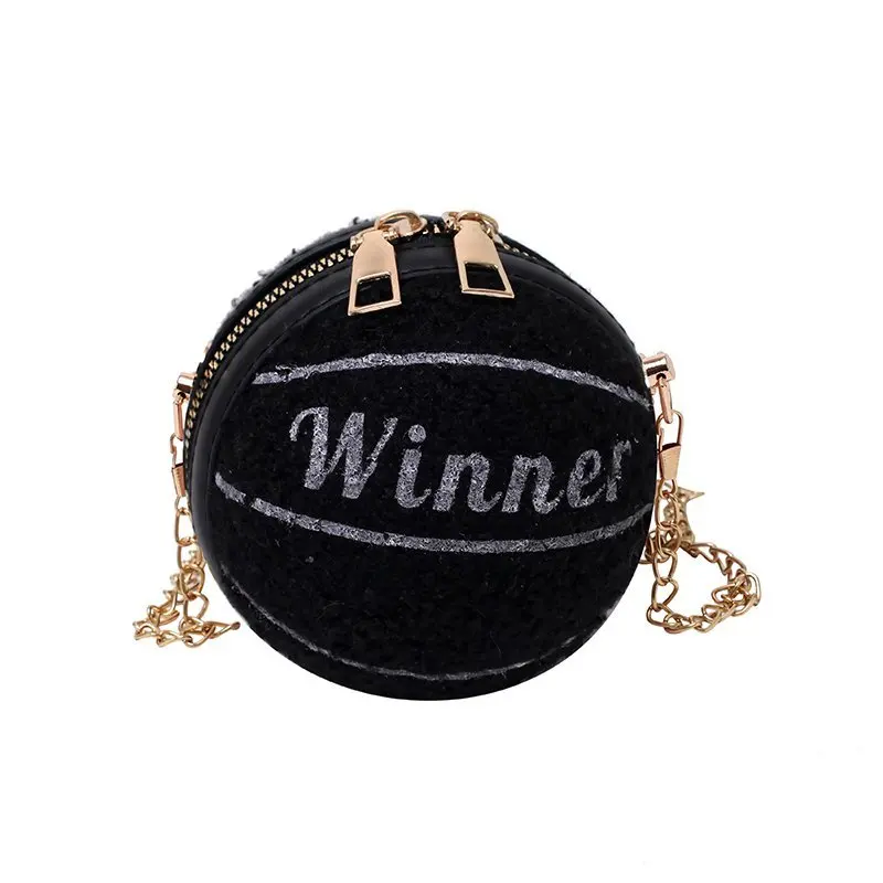 
Women pu leather basketball handbag messenger bag small chain girl shoulder purse 