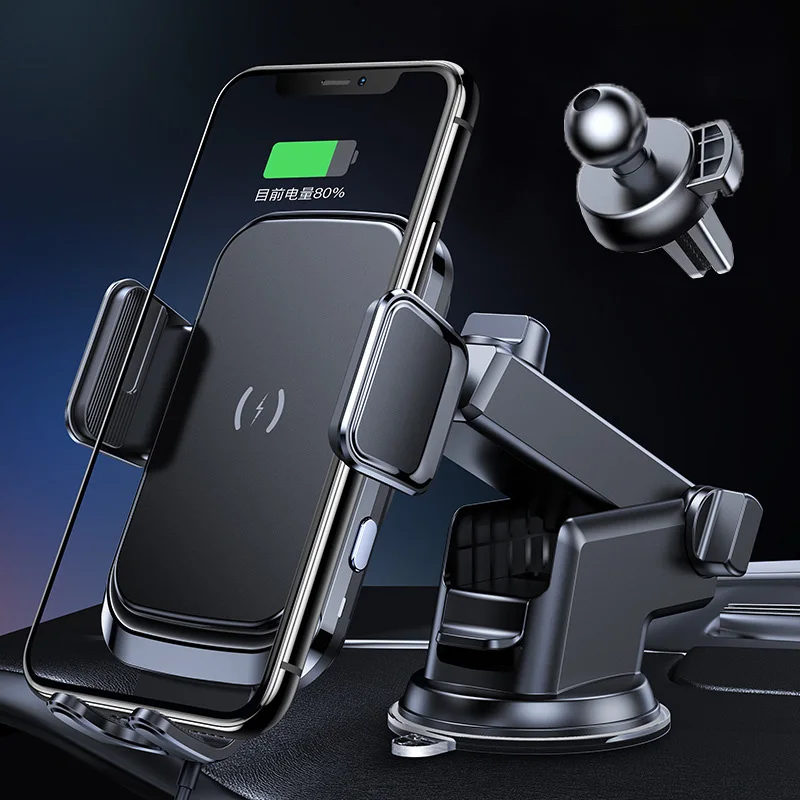 

Patent Universal 15W Automatic Clamping Car Holder Wireless Charger Fast Wireless Car Charger For Iphone For Samsung