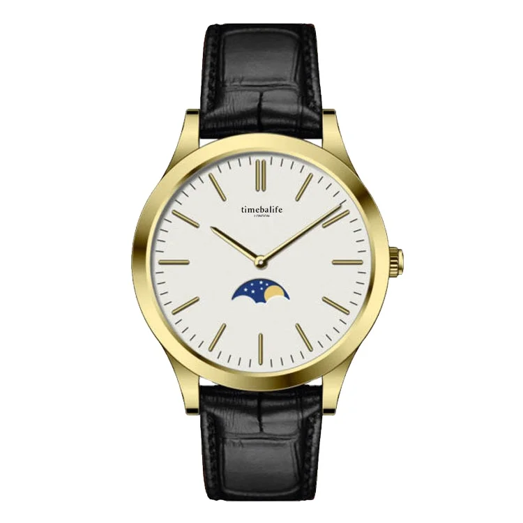 

High Quality Moonphase Glamorous Stainless Steel Case Back Business Wrist Watch