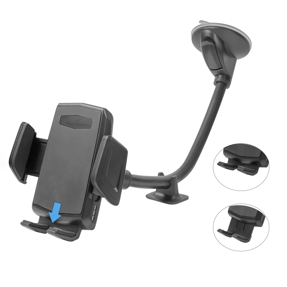 

Amazon hot selling long arm windshield mount suction cup car cell phone holder, Black