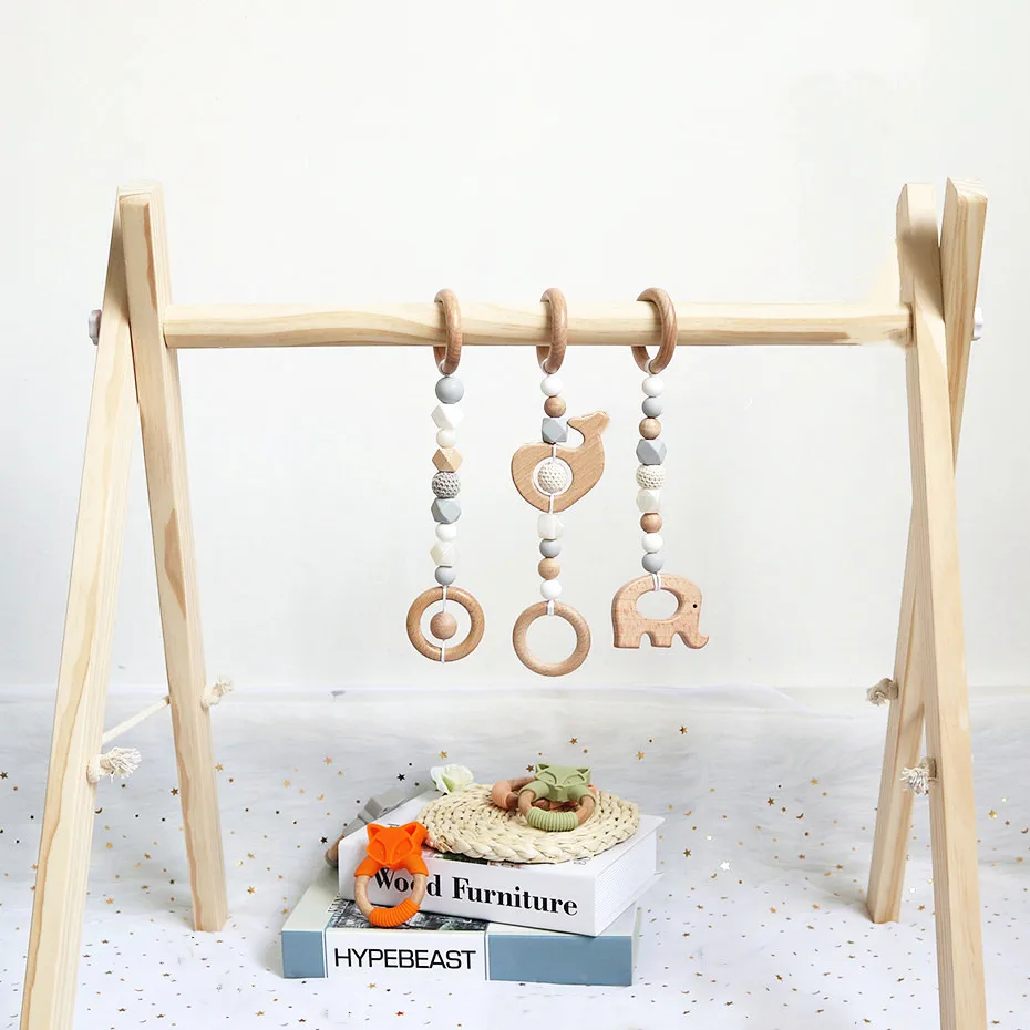 

Eco Friendly Dummy Clip Silicon Wooden Pacifier Baby Play Gym, Wood and customized