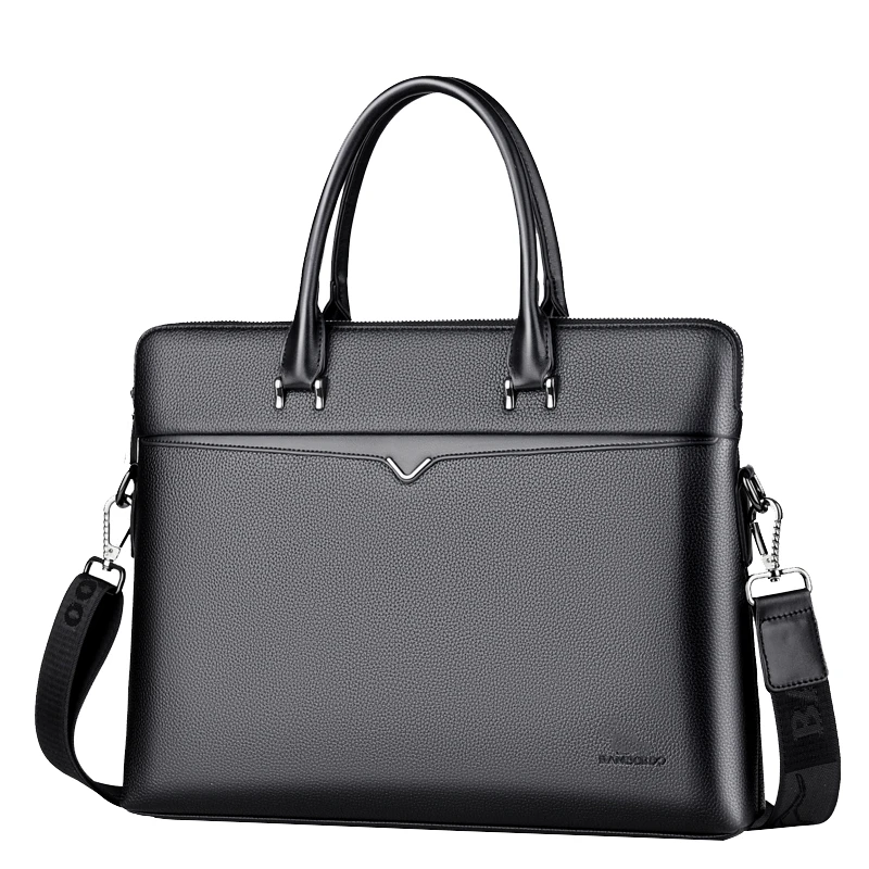 

Large capacity economical custom waterproof adjustable shoulder strap PU leather Briefcase business laptop bag