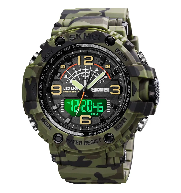 

New Model Skmei 1617 Sport Digital Watch Waterproof 5ATM Multifunction Analog Men Wristwatch