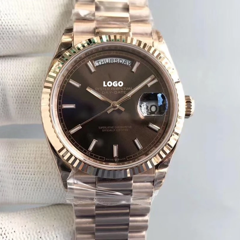 

OEM logo top luxury watch Diver noob 316 steel ETA 2824 movement Gold plated 228235 Day date watch