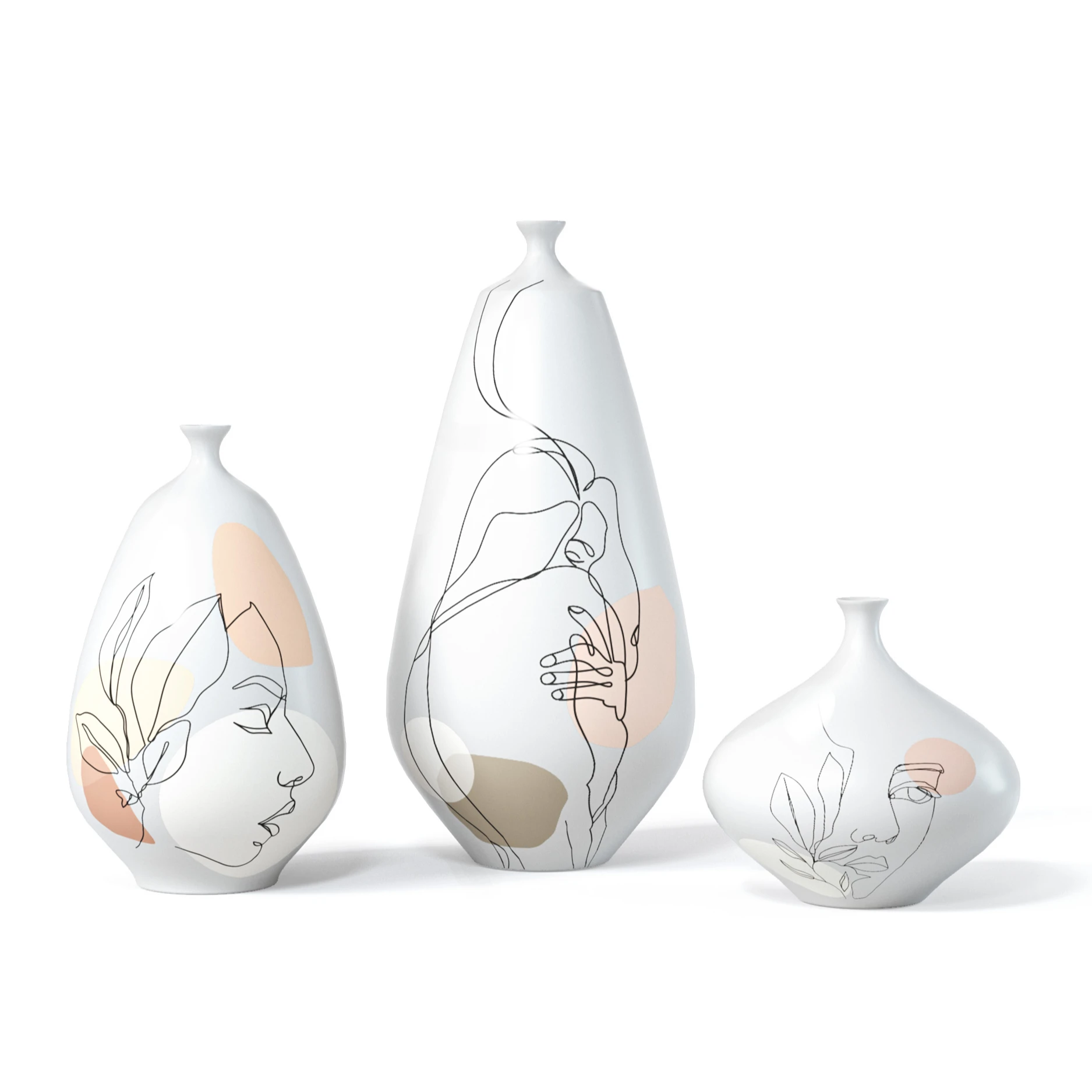 

Modern Ceramic Face Home Interior Decoration Vase