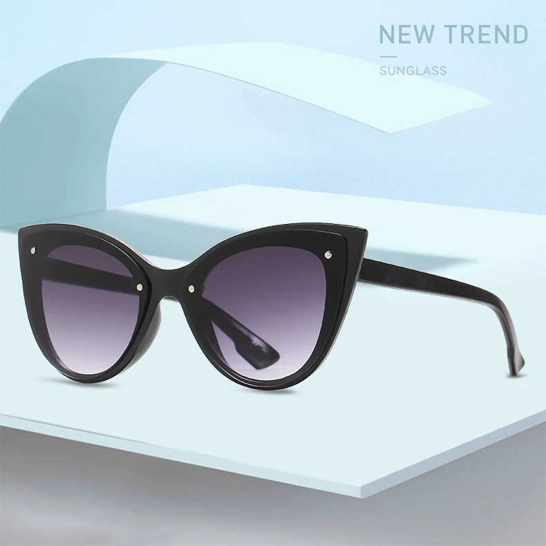 

2021 new fashion big frame cat's Eye Sunglasses Women's personality trend colorful Sunglasses sun glasses river