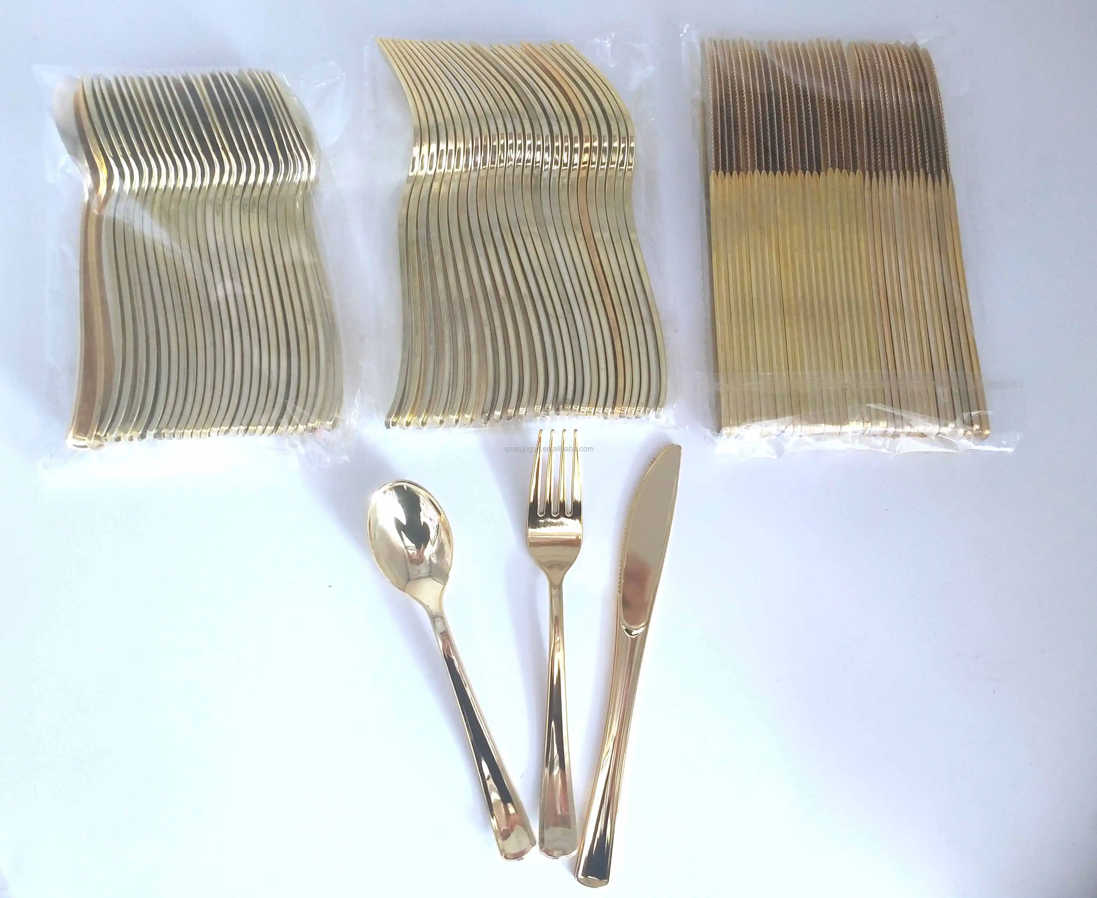 Gold Plastic Silverware Disposable Flatware Setheavyweight Plastic Cutlery Includes 100 Forks
