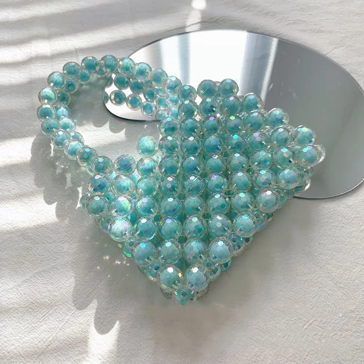 

Hand made woven beads small hand bags ladies elegant evening bags women luxury handbags