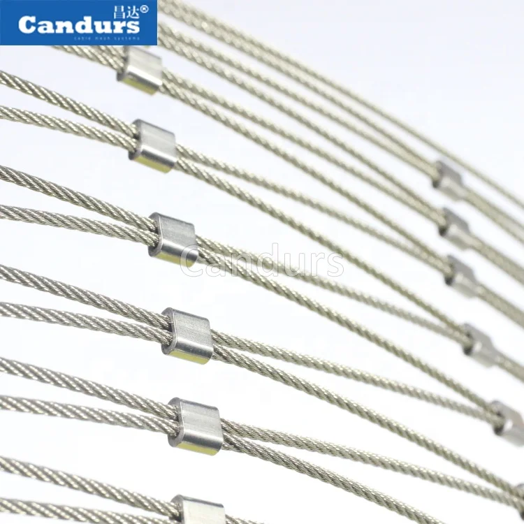 
Flexible Architectural Inox Cable Safety Mesh 316 Stainless Steel Wire Rope Net 
