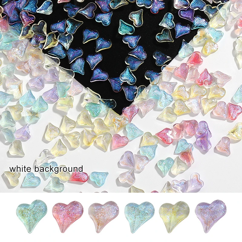 

Xichuan 6mm Crooked Heart Crystal Charms Nail Art Rhinestones Decorations Manicure Flatback Rhinestone