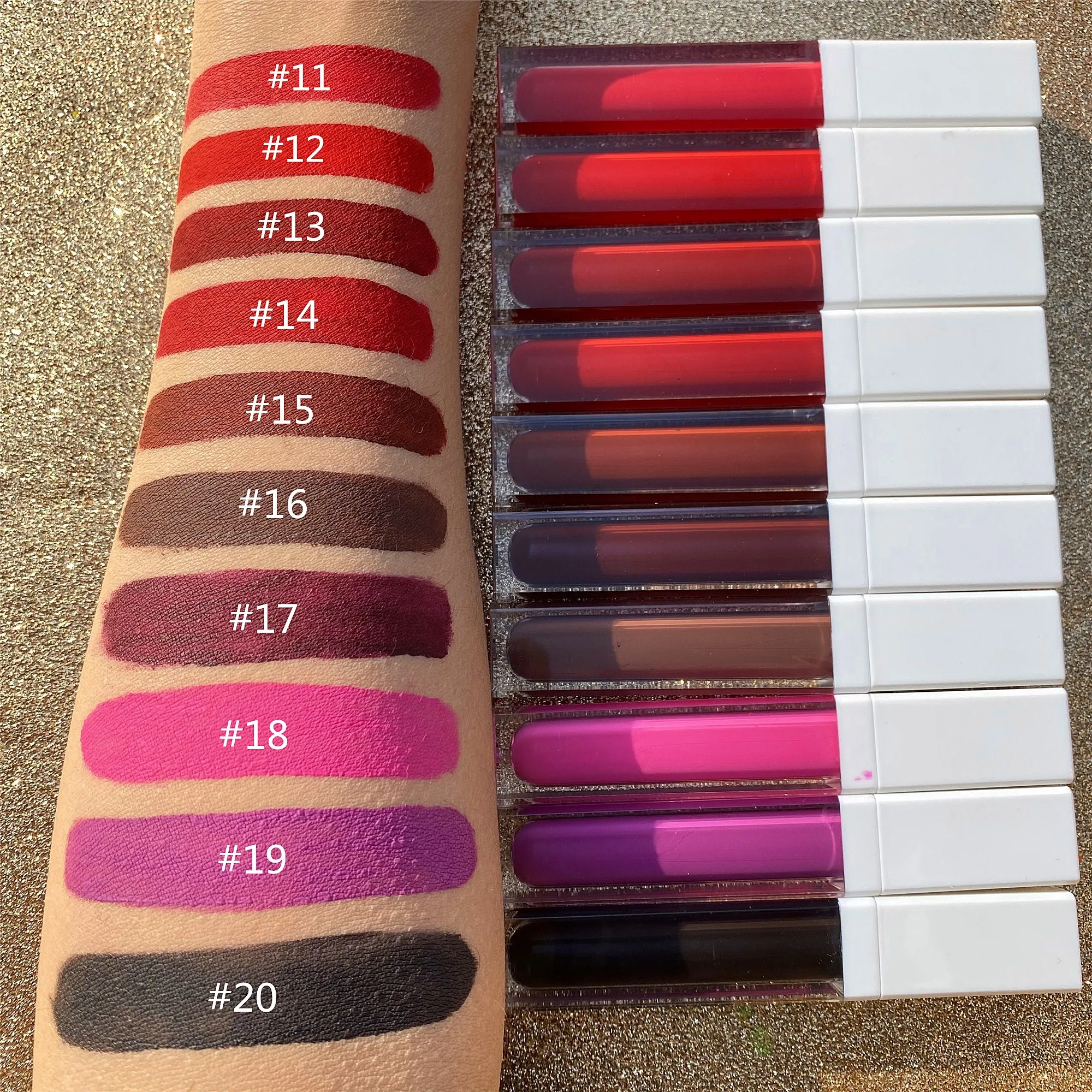 

Drop shipping rouge a levre lipsticks matte 24 hours high pigment liquid lipstick customised lip gloss