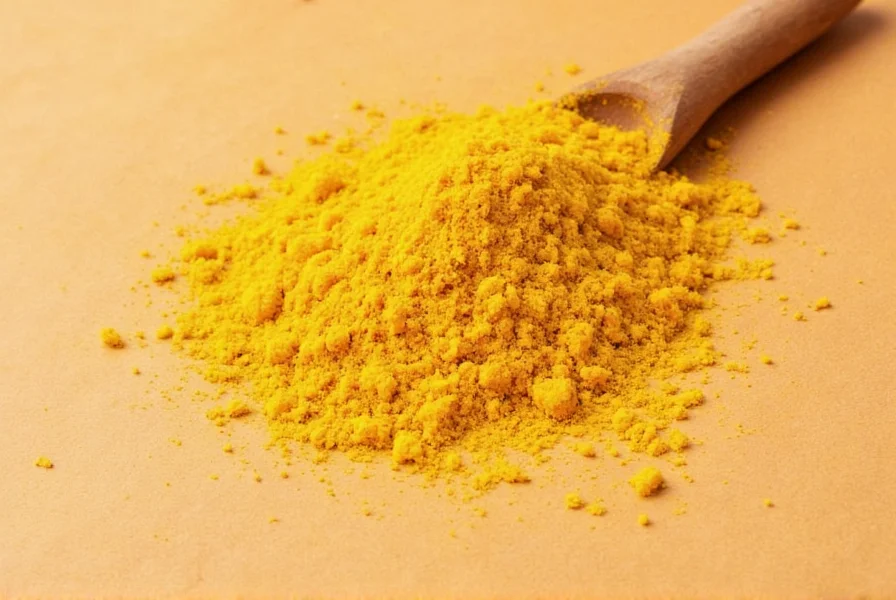 Turmeric root and powder with measuring spoons