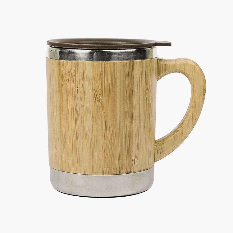 

Insulated Eco Friendly BPA Free Stainless Steel Custom Bamboo Water Bottle Coffee Tumbler Mugs