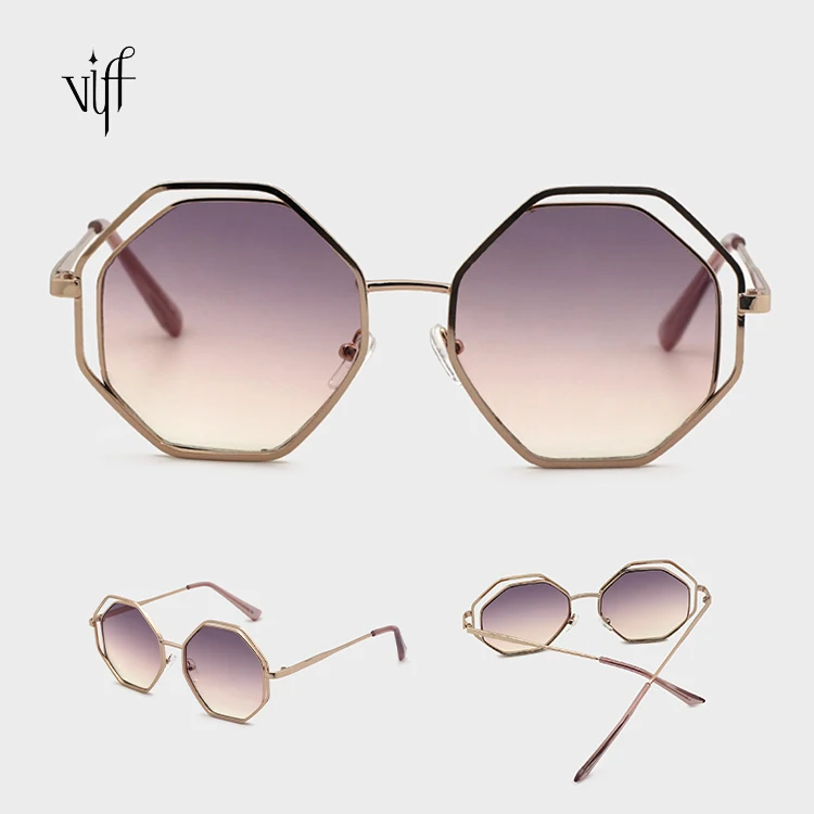 

VIFF HM18495 Luxury Metal frame Sunglasses Women Custom Logo Craft Design Fashion Shade Beach Sunglasses