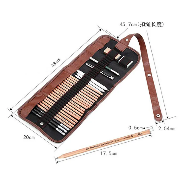 
Amazon Hot sell Sketching Drawing Kit For Painter School Students Art Supplies Pencil Set Wood Pencil Pencil Bags 