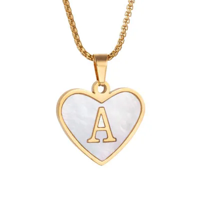 

Custom Design Jewelry Stainless Steel letter Initial love Pendant Charm Heart Shape Necklace Women, Rose gold/ silver/ gold