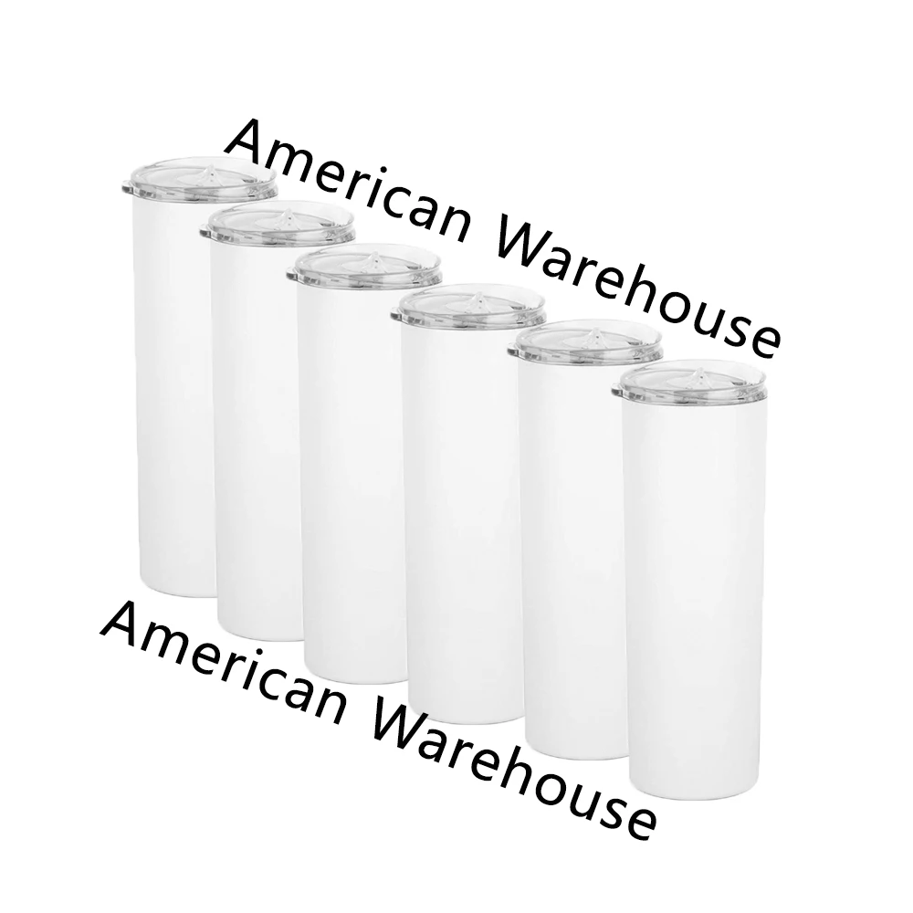 

USA warehouse white 20 ounce stainless steel double wall tumbler straight sublimation blanks, Customized color