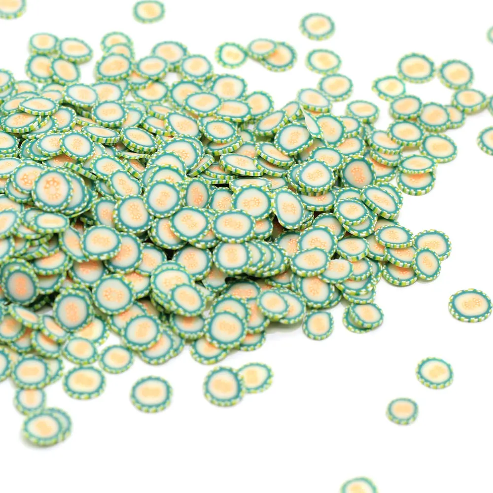 Cute Cucumber Slices Sprinkles for Slime Supplies Toy Polymer Clay Charms Accessories Addition for Fluffy Clear Slime