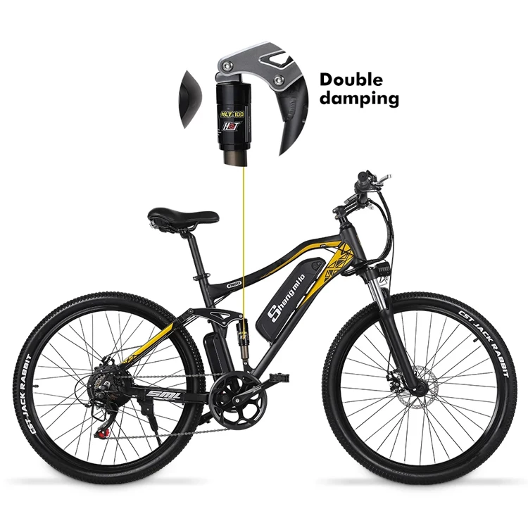 2022 SHENGMILO M60 27.5 48V 500W 15ah EMTB Cheap Electric Bike Mountain Road Electric Bicycle full Suspension ebike for adult