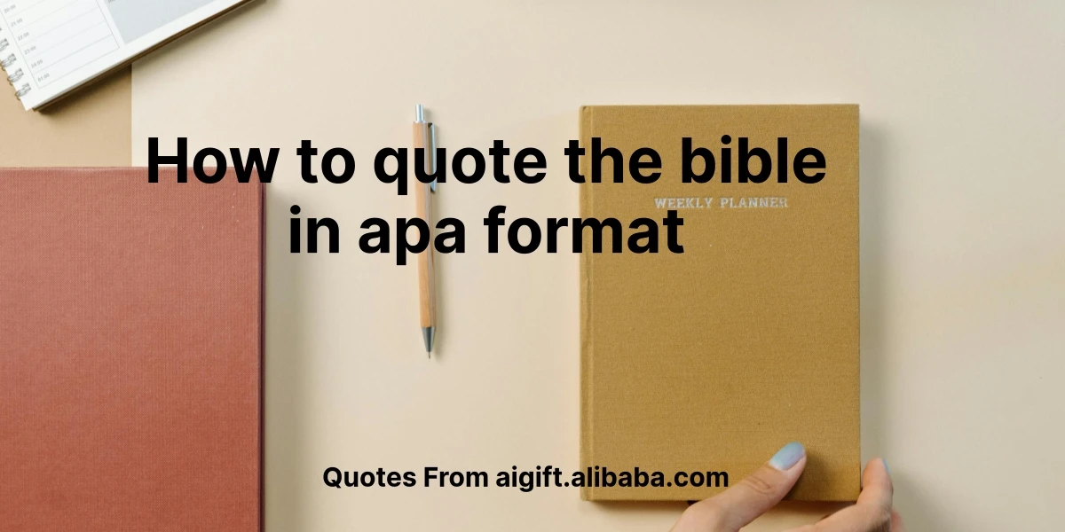 how to quote the bible in apa format