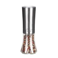 

18/8 304 Stainless Steel Ceramic Grinder 6xAAA Battery Electric Gravity Salt Pepper Spice Grinder with 200ml Glass Jar