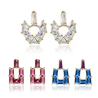 

Square Geometric Exquisite Glass Water droplets Drop Earrings For Women Unique Crystal Dangle Earrings 2019 Charm Accessories
