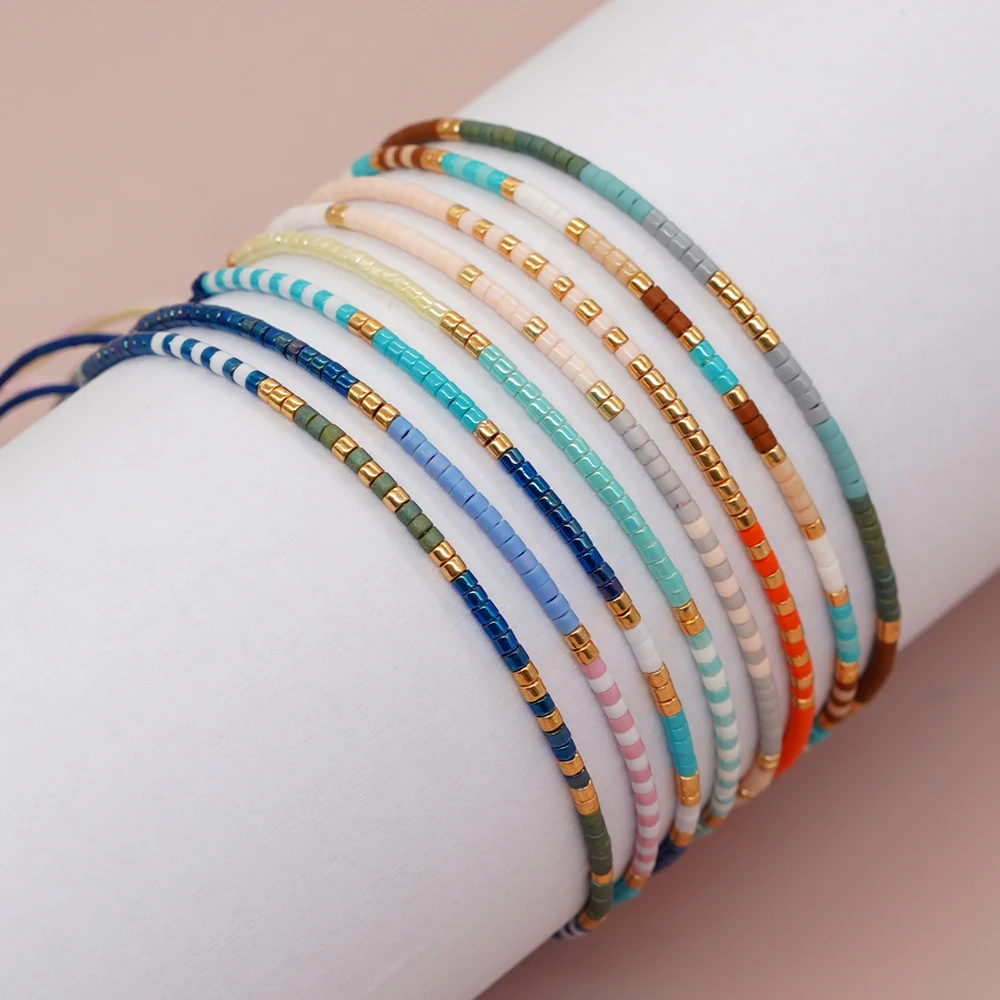 

Go2boho Seed Beads Tiny Bracelets For Women Boho Pulseras Mujer Designer Colorful Friendship Adjustable Jewelry Accessories y2k