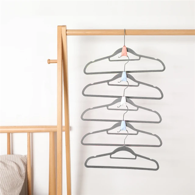 

3Pcs Multifunctional Auxiliary Hook Multi-layer Space-saving Hanger Link Hook Household Storage Tools, As show
