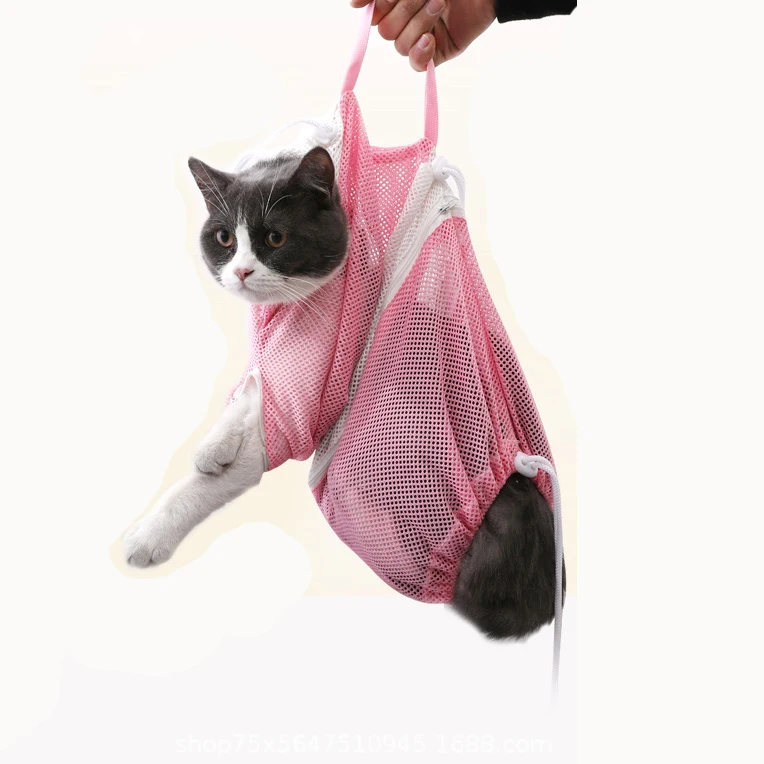 

Dog Carrier Cat Washing Bath Restraint Cat Grooming Shower Bag Pet Bath Mesh bags, Blue,white,green,purple,pink,gray