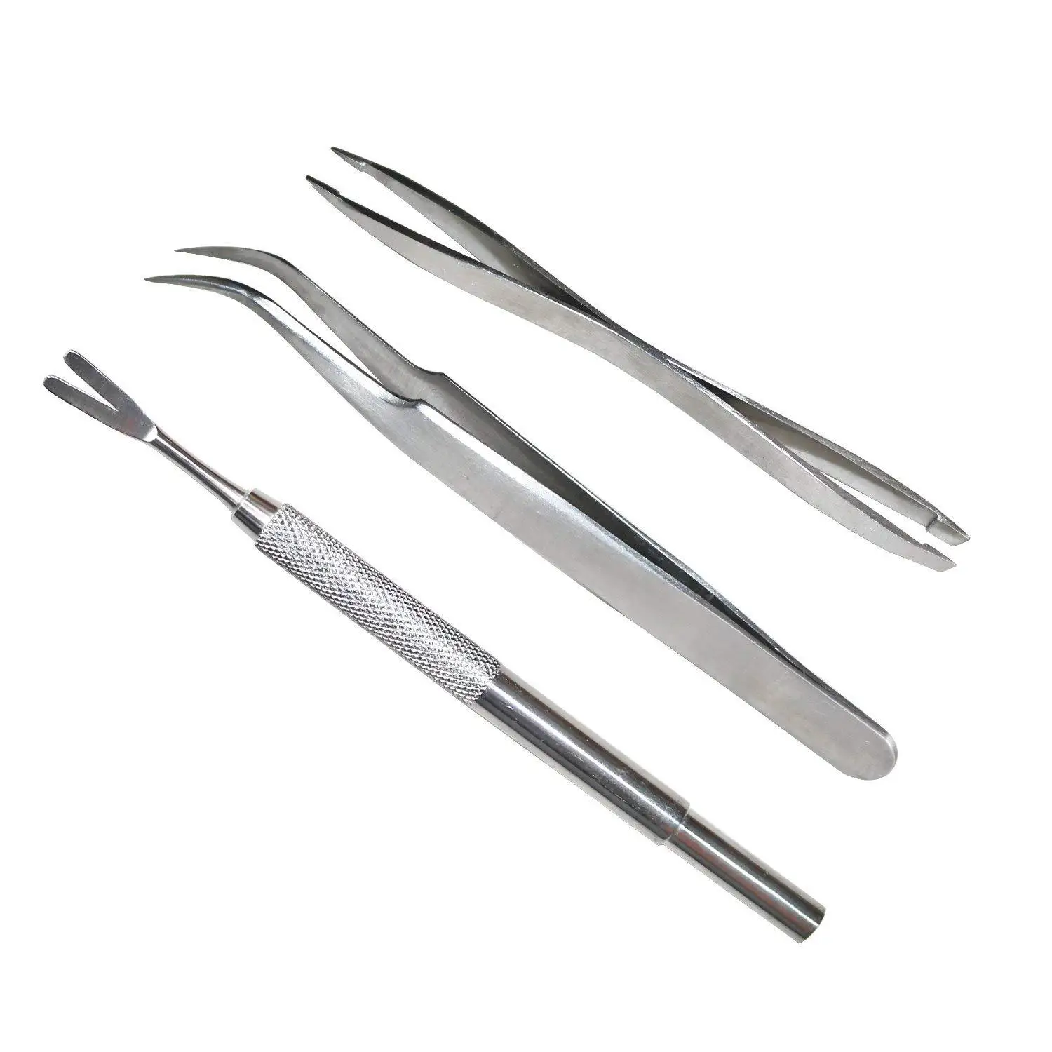 

HY Pet Clean Tool Pet Cleaning & Grooming Products Stainless Steel Pest Control Tools 3-piece Set, As pictures