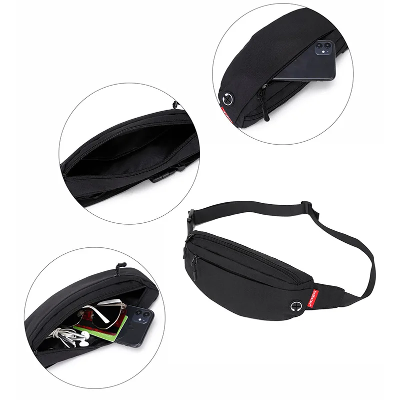 

Men male casual fanny waist bag money phone belt bag pouch camouflage black bum hip bag shoulder belt pack