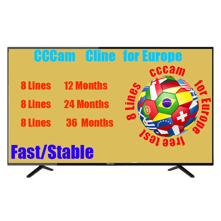 

2022 Most Stable Server 8 Lines cccam for europe Spain Portugal Poland OSCAM Germany for Satellite TV Receiver