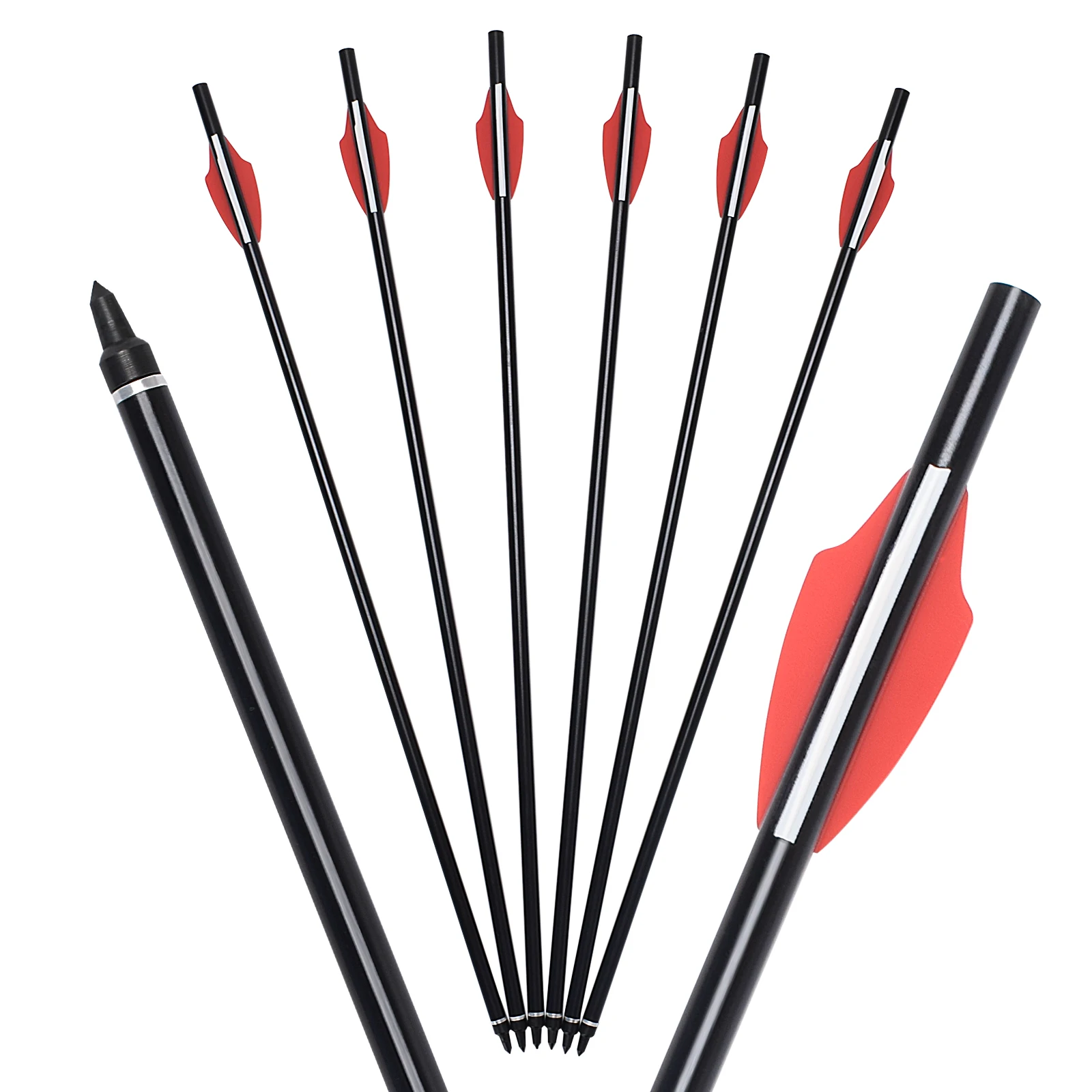 

Airguns Universal arrow gun bolt arrows 2219 20'' Aluminum arrow 6 Pack for Air Guns Rifle without nocks