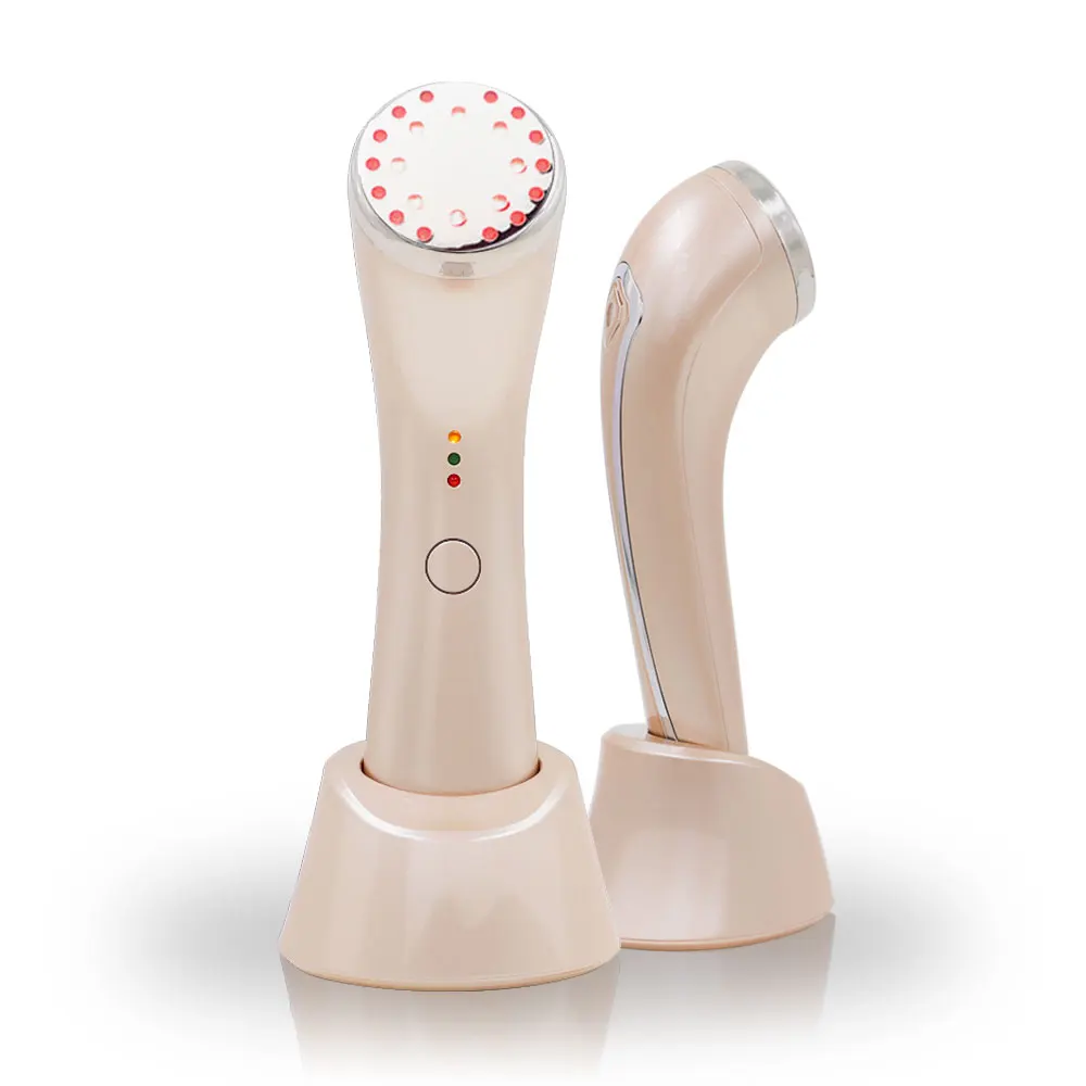 

Home Use Rf Beauty Equipment Heating function Facial Beauty Machine Skin Tightening Infrared light therapy face massager, Gold