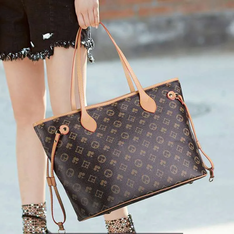 

2021 New Arrival PU High Quality Fashion Matches Ladies Hangbags Big Capacity Neverfull Women bags, 2 colors