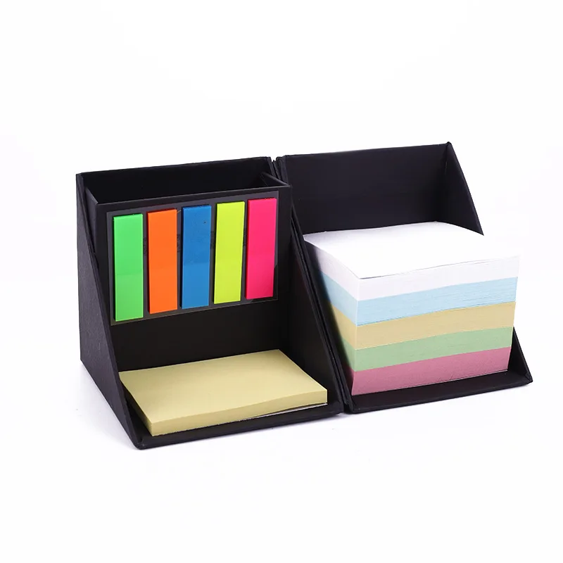 Foldable Cube Memo Pad Box,Multifunction Sticky Note Set With Pen