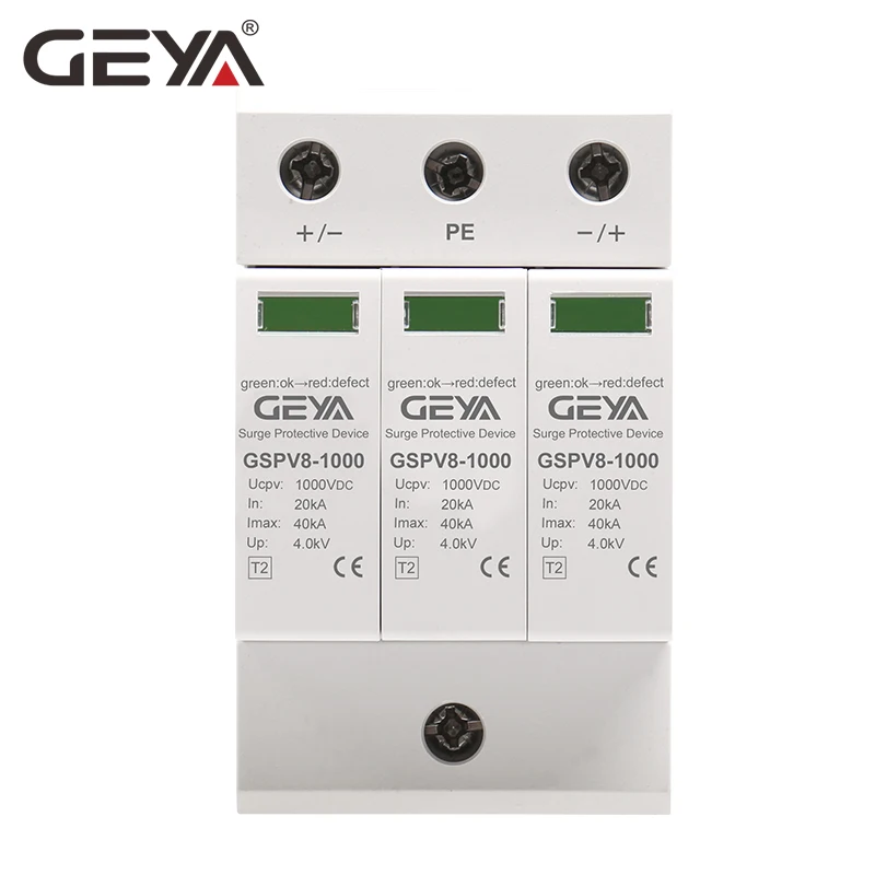 

GEYA Lightning Arrester DC 1000V 20KA 40KA Discharge Current Surge Protector 1000vdc spd