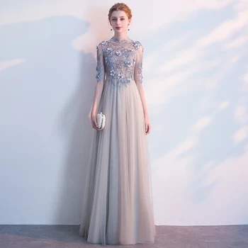 Elegant Fashion Chiffon A-line Taobao Party Evening Dress Beaded Flower ...