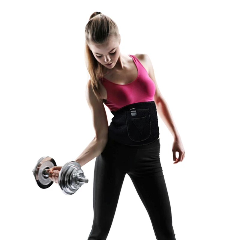 

Neoprene Women Adjustable Band Body Shaper Sports Slimming Workout Waist Trimmer Belt, Black