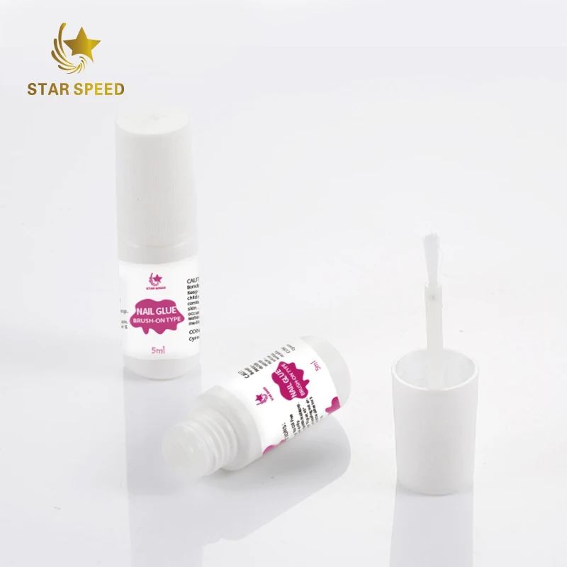 Super Nail Glue 5g mini brush on glue for press on nails box packing fast dry strong hold nail adhesive