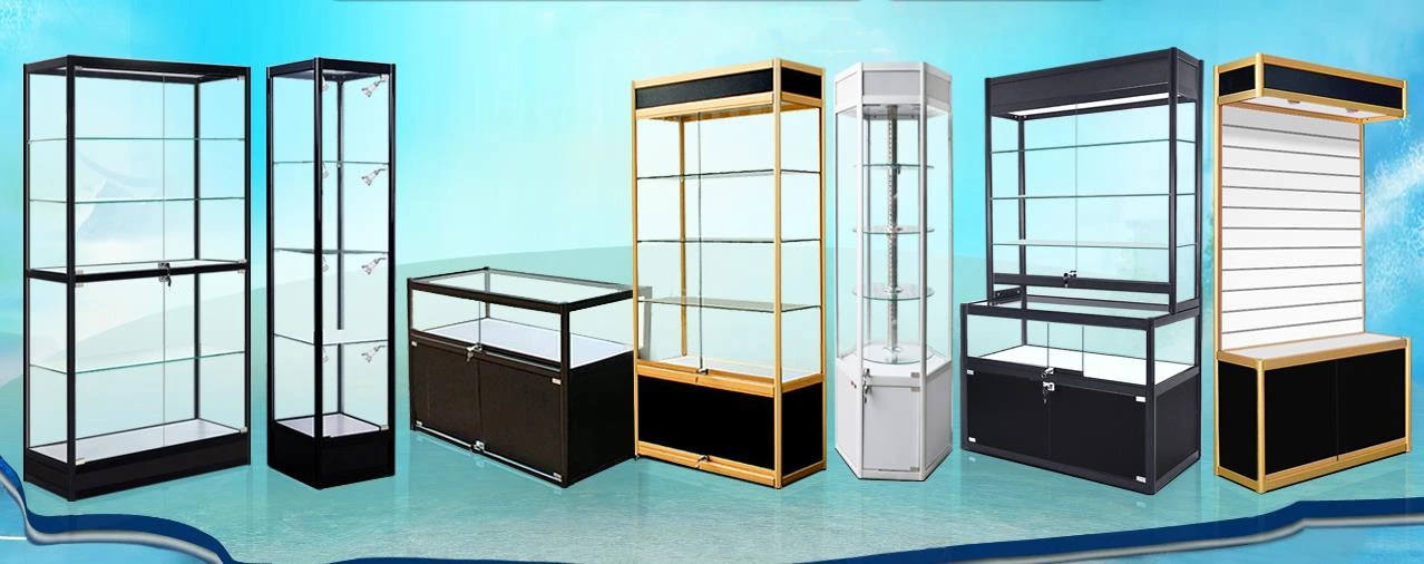 Cheap Aluminum Profile Showcase Retail Shop Display Counter Exhibition
