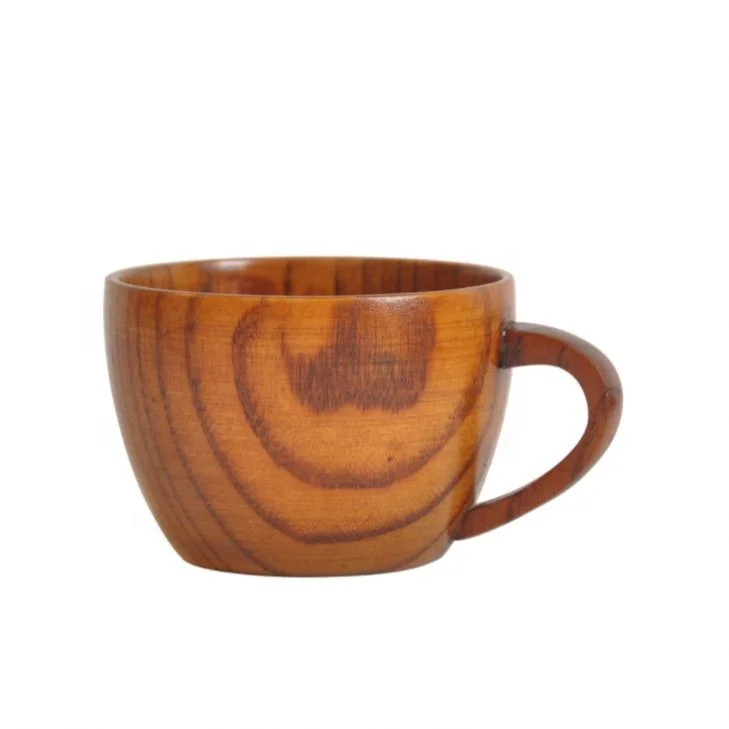 

Hot Sale Wooden Flat Coffee Cup European, Solid wood color