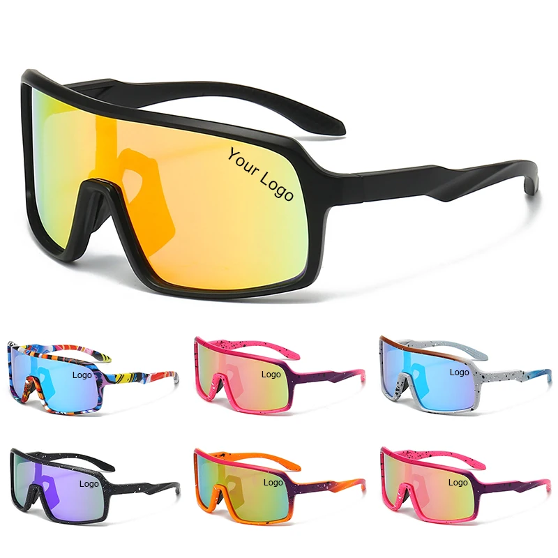 

LBAshades 2366 Polarized Sunglasses Men And Women Outdoor Cycling Glasses Trendy Colorful Mirror Sport Sunglasses Custom Logo