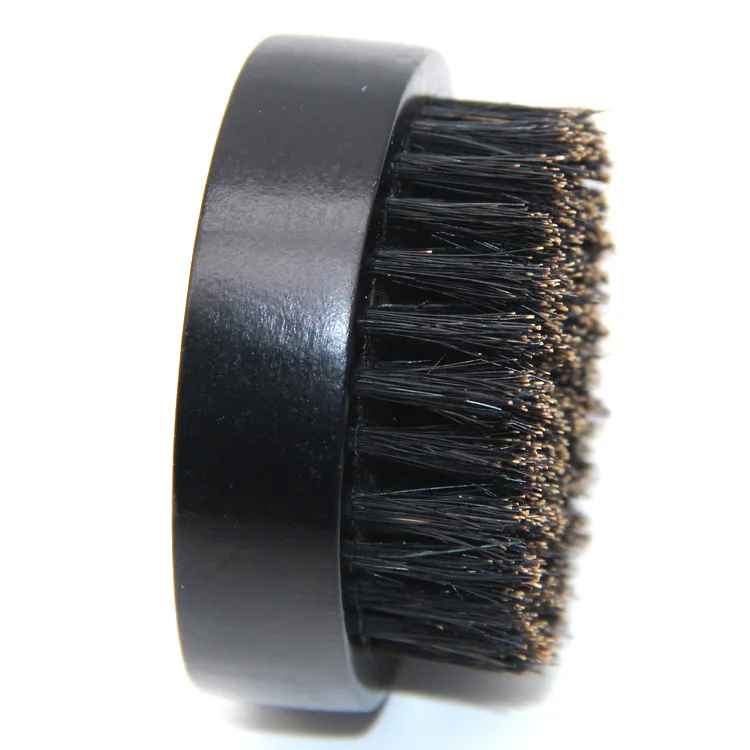 

High Quality Black Men's Custom Logo Beard Brush Boar Bristle Hair Wooden Beard Brush