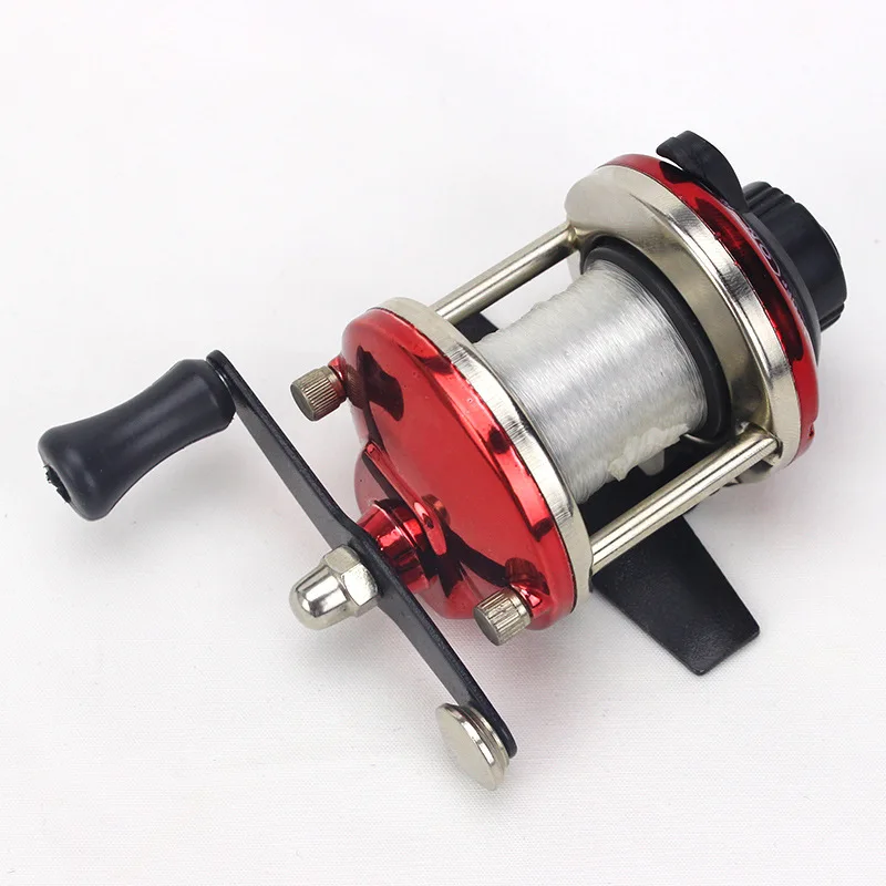 

Mini Ice Fishing With Line Raft Wheel Drum Wheel TB Small Shift Reel Winter Wheel Fishing Reel, Gold/red