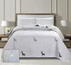 Super hot sale 100% cotton deer design printed bedspread coverlet bedding set