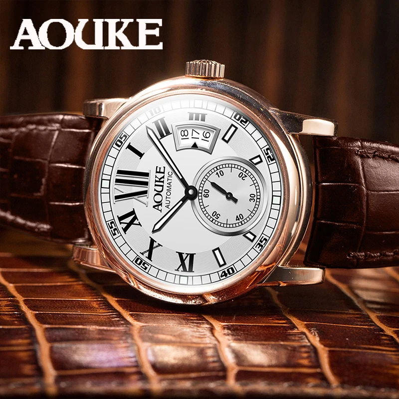 Lobinni Boy fashion hand watch leather automatic stainless steel watch