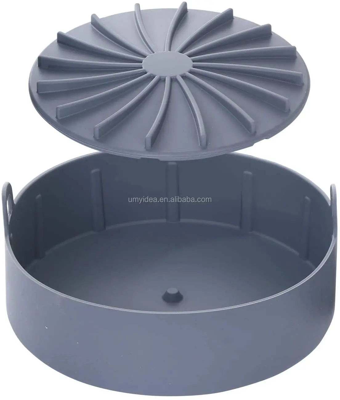 

2021 SUPER EASY WASH Removable Detachable Air Fryer Silicone Pot Basket Replace Paper Liner,electric deep fryers baking dish pan, Orange,grey,white or customize pantone